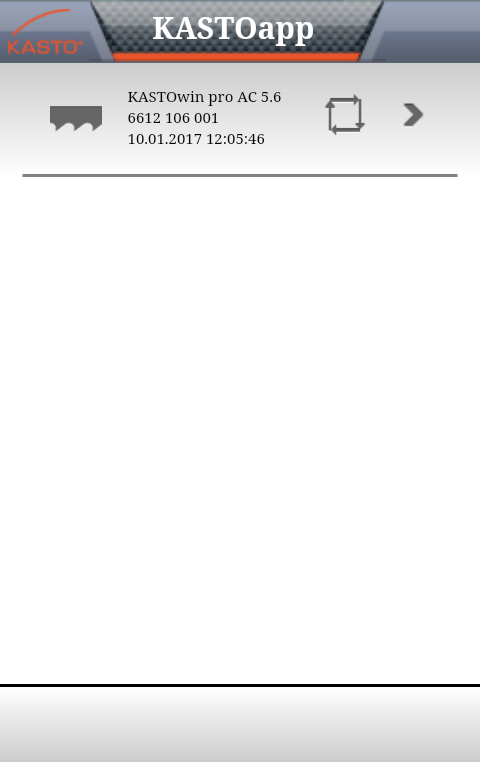 The new KASTOapp gives users important information, like the machine number and type, at a glance.