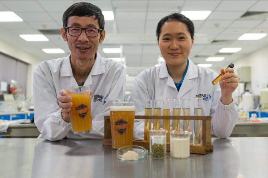 Associate Professor Liu Shao Quan (left) and Miss Chan Mei Zhi Alcine (right) from the Food Science and Technology Programme at NUS. Credit: National University of Singapore