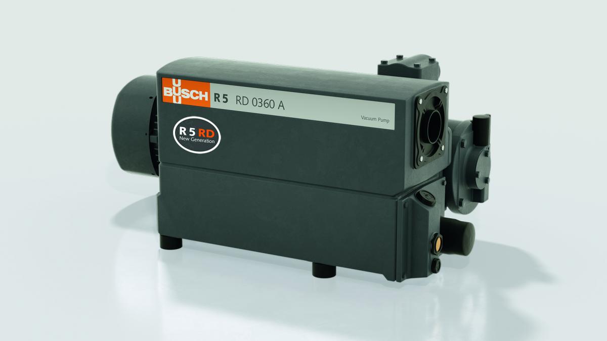 The R 5 RD 0360 A is the first size of new, energy-efficient rotary vane vacuum pumps from Busch