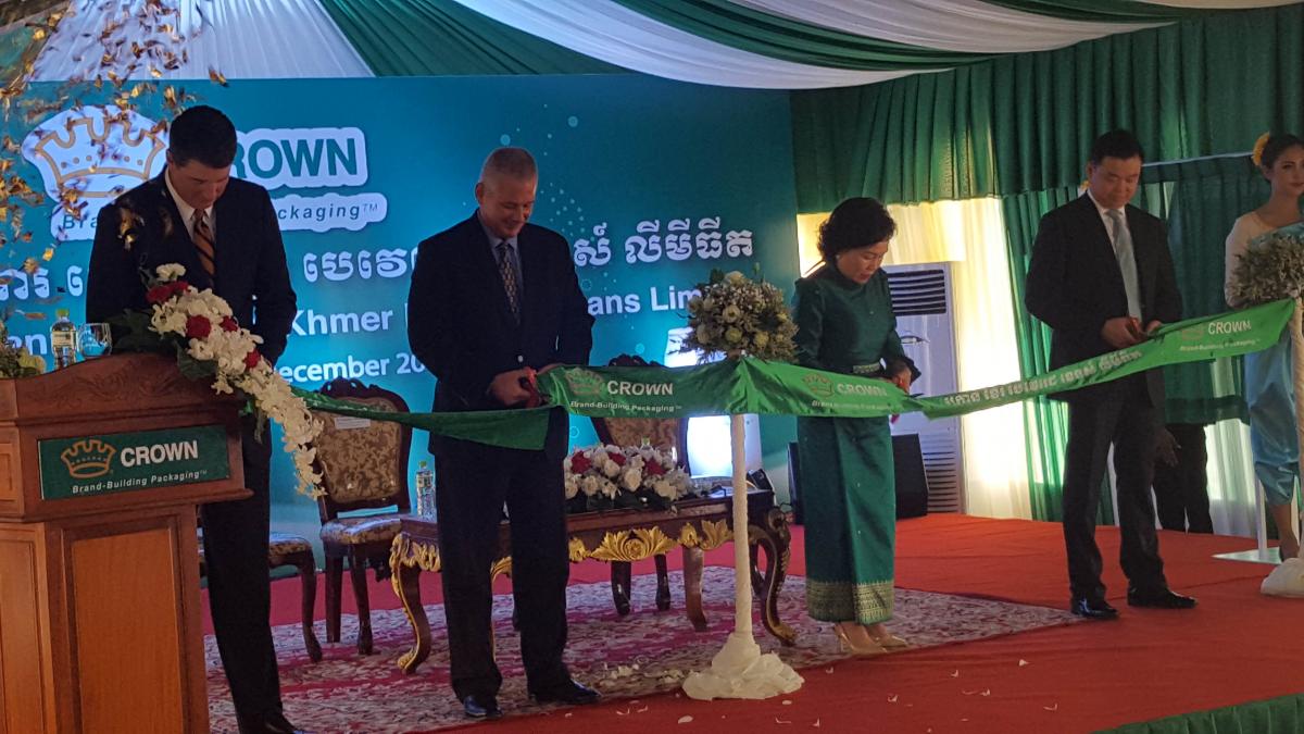 Crown opens third packaging plant in Cambodia