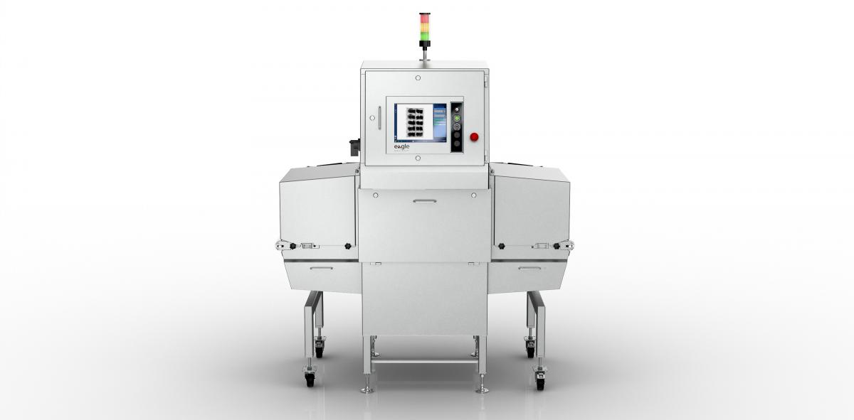 The Pack 550 PRO x-ray detects shards shards, metal fragments, mineral stones, rubber and plastic materials, and calcified bone