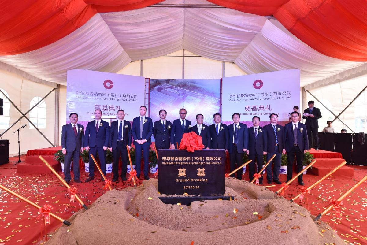 Givaudan lays the foundation for its fragrance hub in Changzhou, JIangsu Province which starts operations in 2020