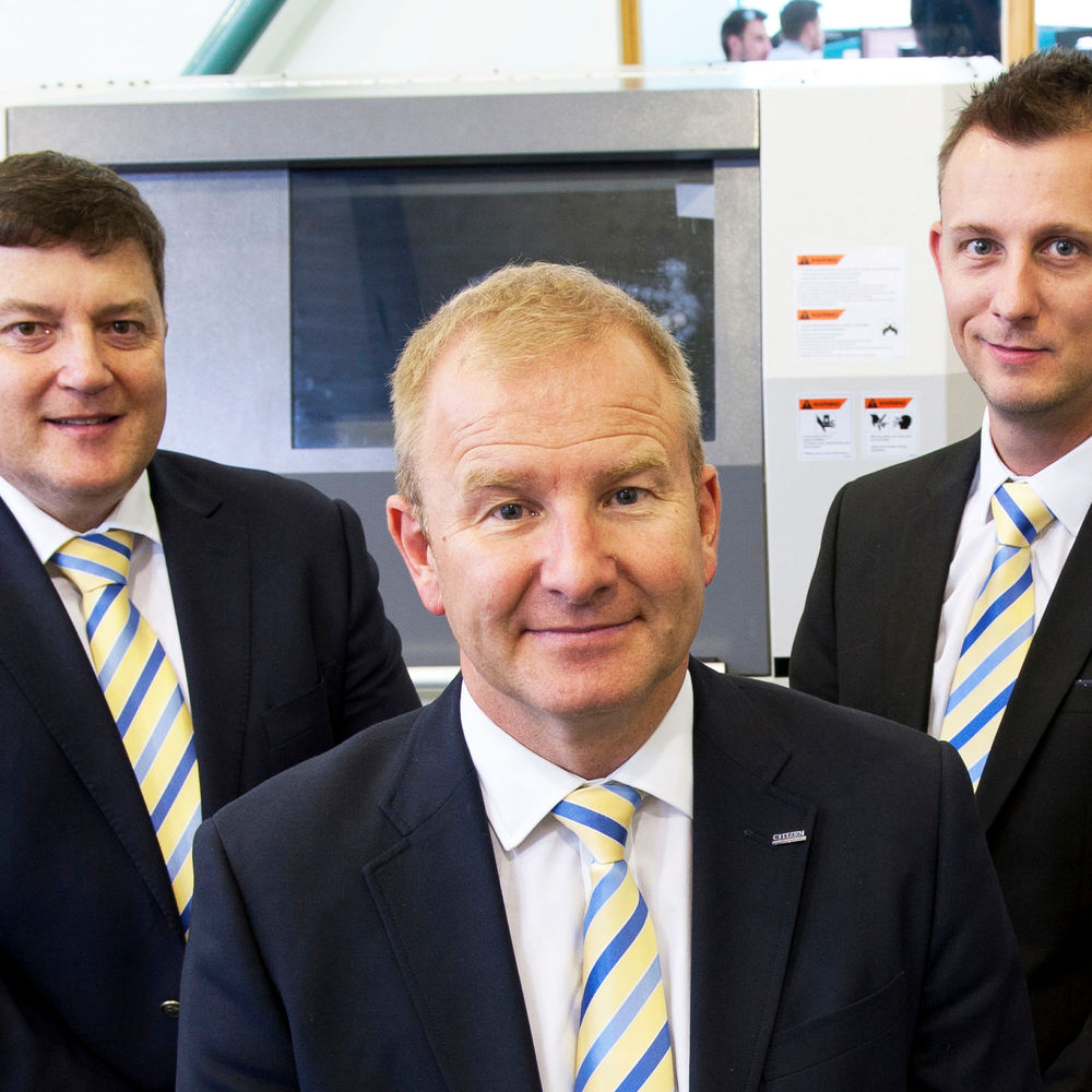 Citizen Machinery UK’s new management team. Edward James (left), managing director, Darren Wilkins (centre), deputy managing director, and Jon Hart (right), finance and administration director. ( Source: Citizen Machinery UK )
