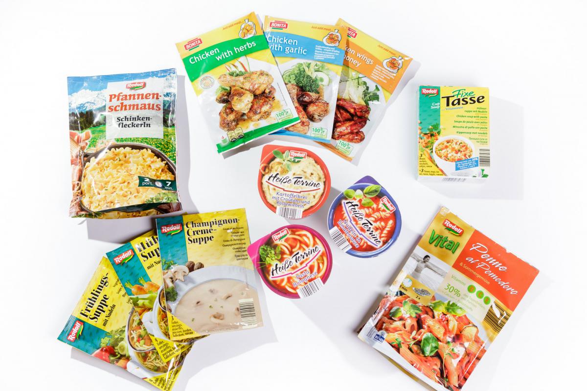 Hügli’s  dehydrated products includes soups, sauces, seasonings, and rice meals