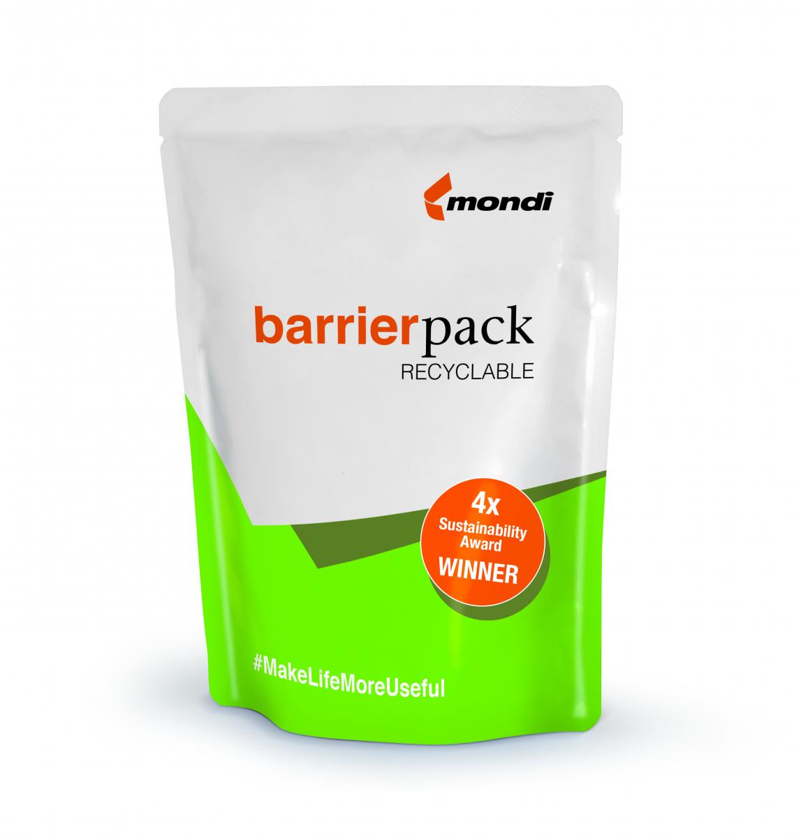 Mondi’s fully recyclable packaging material, BarrierPack Recyclable, drives circular economy forward. (Photo: Mondi)