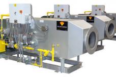 Paste heaters equipped with combustion blower