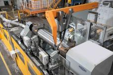 First roll grinding machine using CBN abrasives