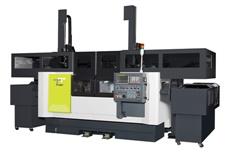 Twin spindle lathe for individual machining zones