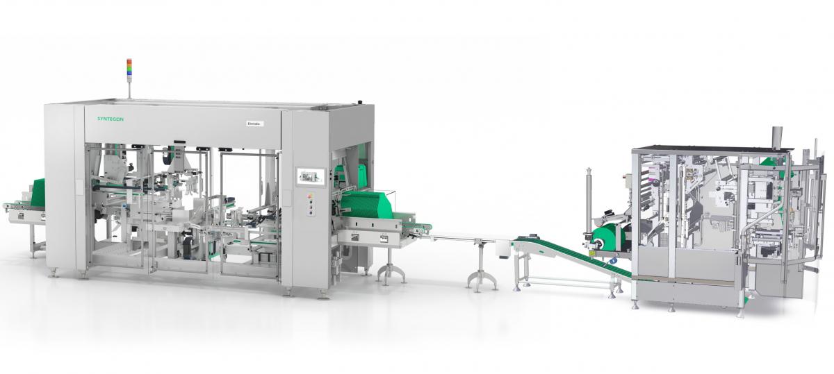 Syntegon - SVE 3220 Doy Zip and Elematic 2001 form a vertical bagging and case packing system