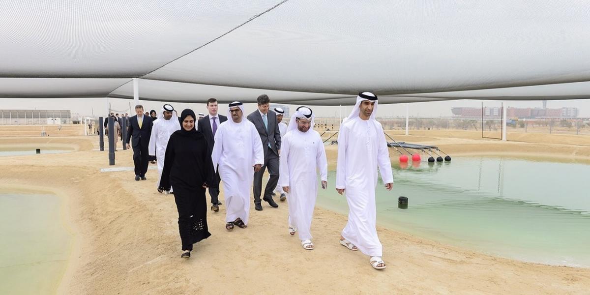 Visiting a biofuel research facility in Masdar City in Abu Dhabi, UAE