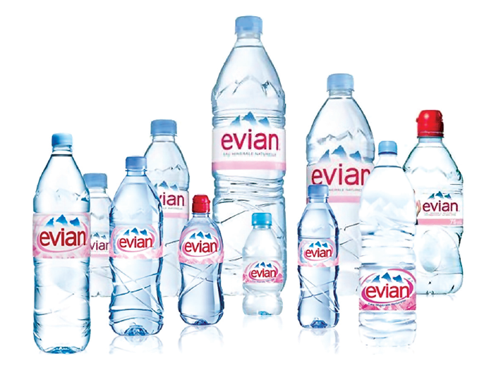 Danone’s brand, evian, plans to make all its bottles from 100% recycled plastic by 2025.